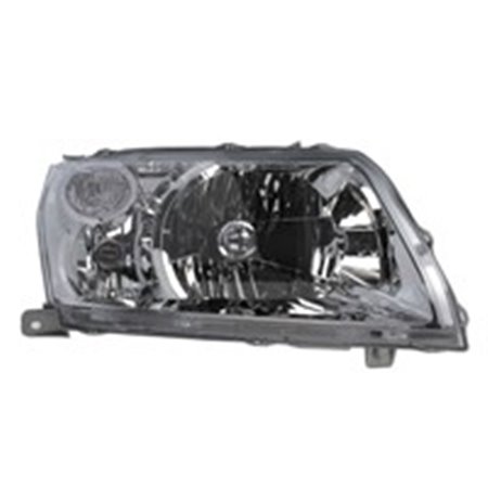 DEPO 218-1136R-LD-EM - Strålkastare R (H4, elektrisk, utan motor, insatsfärg: förkromad, blinkersfärg: transparent) f