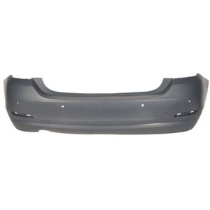 BLIC 5506-00-0070955PP - Bumper (rear, number of parking sensor holes: 4, for painting, with a cut-out for exhaust pipe: on the 
