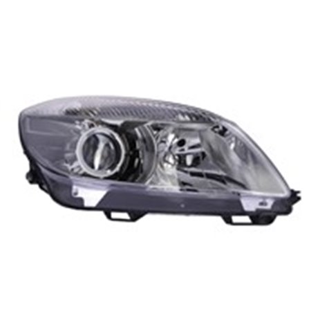 TYC 20-14427-05-2 - Headlamp R (H7/H7, electric, with motor, insert colour: silver) fits: SKODA FABIA II, ROOMSTER, ROOMSTER PRA