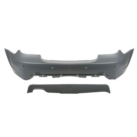 BLIC 5506-00-0066954KP - Bumper (rear, M-POWER, with valance, with parking sensor holes, for painting, with a cut-out for exhaus