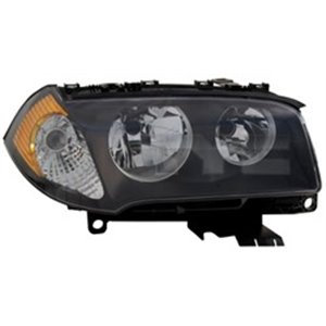 TYC 20-0535-05-2 - Headlamp R (H7/H7, electric, with motor, insert colour: black, indicator colour: orange) fits: BMW X3 E83 01.