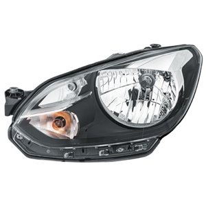 HELLA 1EJ 010 670-011 - Headlamp L (halogen, H4/PY21W/W21, electric, with motor, insert colour: black) fits: VW UP 07.16-