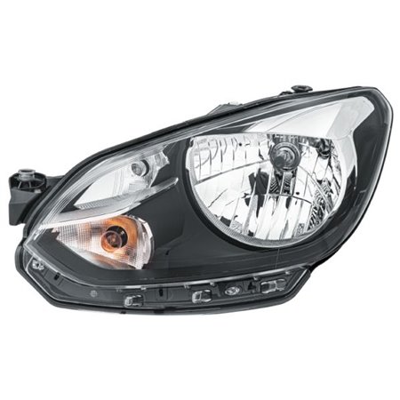 HELLA 1EJ 010 670-011 - Headlamp L (halogen, H4/PY21W/W21, electric, with motor, insert colour: black) fits: VW UP 07.16-