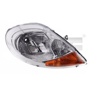 TYC 20-1099-25-2 - Headlamp R (H4, electric, without motor, insert colour: chromium-plated, indicator colour: orange) fits: NISS