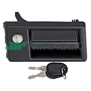 MIRAGLIO 80/356SC - Door handle L (external, with lock hole, black) fits: FIAT CINQUECENTO 07.91-07.99