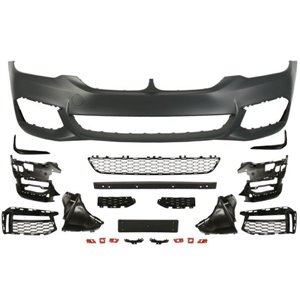 BLIC 5510-00-0068904KP - Bumper (front, M-PAKIET, with grilles, with fog lamp holes, for painting) fits: BMW 5 G30, G31, G38, F9