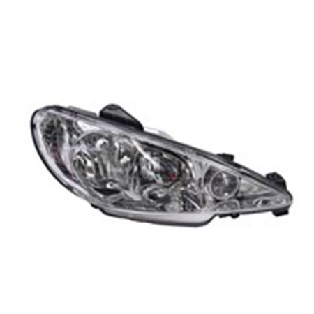 TYC 20-14363-05-2 - Headlamp R (H1/H7, electric, without motor, insert colour: silver, indicator colour: silver) fits: PEUGEOT 2