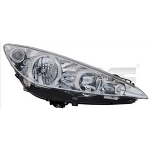 TYC 20-1498-05-2 - Headlamp L (H1/H7/P21, electric, with motor, insert colour: chromium-plated) fits: PEUGEOT 308, 308 I, 308 II