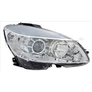 TYC 20-11251-05-2 - Headlamp R (H7/H7, electric, with motor, insert colour: chromium-plated) fits: MERCEDES C (C204), C (CL203),
