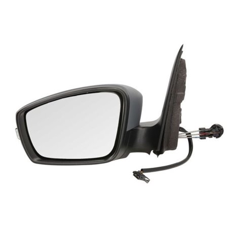 BLIC 5402-43-2002339P - Side mirror L (mechanical, embossed, chrome, under-coated) fits: SKODA FABIA III 12.14-