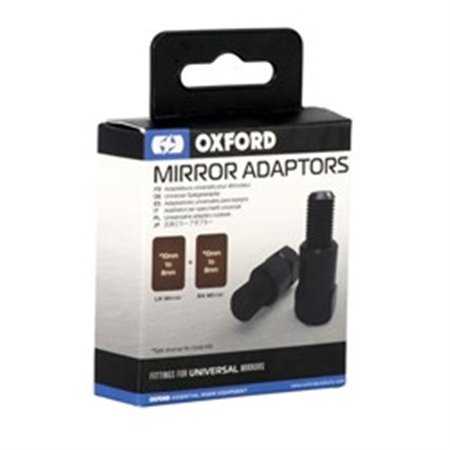 OXFORD OX580 - Mirror adaptor (set1,25, direction: right-sided, colour: black, transition from 8mm to 10mm thread)