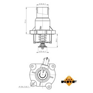 NRF 725033 Cooling system thermostat (105°C, in housing) fits: ALFA ROMEO 15