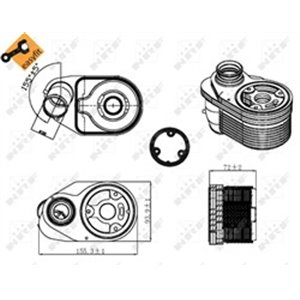 NRF 31324 - Oil cooler  with gaskets with - Top1autovaruosad