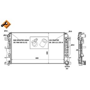 NRF 53885 Mootori radiaator (lihtsalt paigaldatav) sobib: MERCEDES SPRINTER