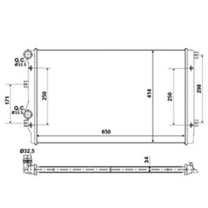 NRF 53406A Mootori radiaator (Automaatne/Manuaalne) sobib: AUDI A3, TT SEAT