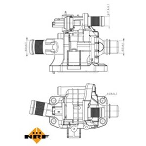 NRF 725039 Cooling system thermostat (83°C, in housing) fits: VOLVO C30, S40