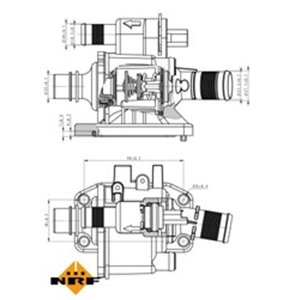 NRF 725058 Cooling system thermostat (83°C, in housing) fits: CITROEN BERLIN