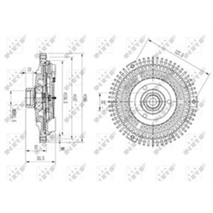 NRF 49568 - Fan clutch fits: BMW 3 (E36), 3 (E46), 5 (E34), 5 (E39), 7 (E38), X5 (E53), Z3 (E36) 2.0-3.2 06.87-12.07