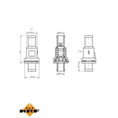 NRF 725166 Cooling system thermostat (75°C) fits: AUDI Q3, TT SEAT ALHAMBRA