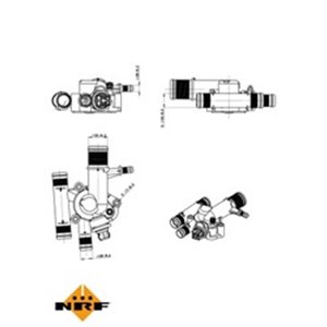 NRF 725059 Cooling system thermostat (89°C, in housing) fits: DACIA SOLENZA