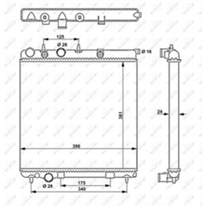 NRF 53837 Mootori radiaator sobib: CITROEN C3 II, DS3 PEUGEOT 207, 208 I 1