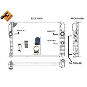 NRF 53422 Mootori radiaator (lihtsalt paigaldatav) sobib: MERCEDES CLS (C21