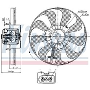 NISSENS 85684 - Radiator fan fits: AUDI A3, TT; SEAT AROSA, CORDOBA, IBIZA III, IBIZA IV, LEON, TOLEDO II; SKODA FABIA I, FABIA 