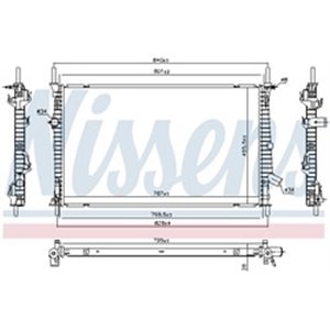 NIS 606537 Mootori radiaator sobib: FORD TOURNEO CUSTOM V362, TRANSIT CUSTOM