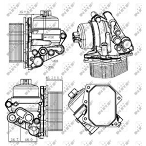 NRF 31308 Oil cooler (with oil filter housing) fits: CITROEN JUMPER PEUGEO