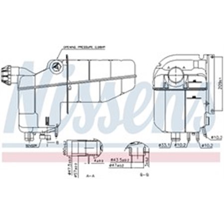 NISSENS 996020 - Coolant expansion tank (with level sensor) fits: SCANIA 4, P,G,R,T DC11.01-DT16.08 05.95-