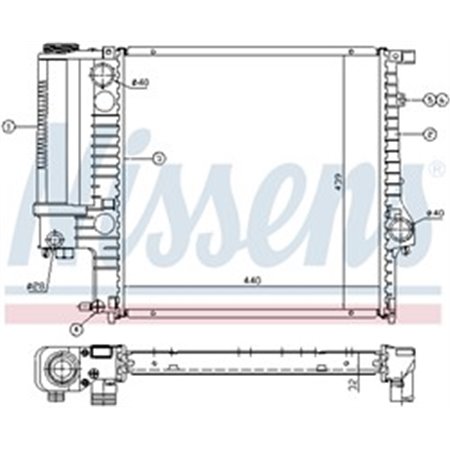 60623 Radiator, engine cooling NISSENS