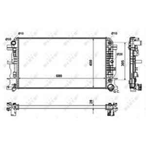 NRF 53833 Mootori radiaator (lihtsalt paigaldatav) sobib: MERCEDES SPRINTER