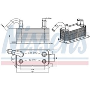 NISSENS 90661 - Oil cooler fits: VOLVO S60 II, S80 II, V60 I, V70 III, XC60 I, XC70 II; FORD C-MAX II, FIESTA VI, FOCUS III, GAL