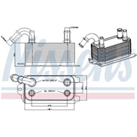 90661 Oil Cooler, automatic transmission NISSENS