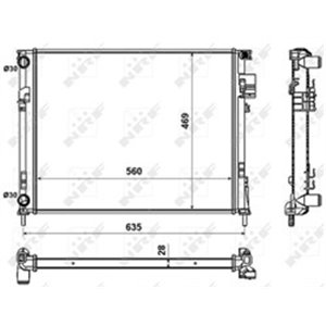 NRF 58332 Mootori radiaator sobib: NISSAN PRIMASTAR OPEL VIVARO A RENAULT