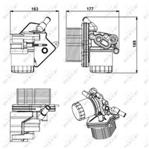 NRF 31238 Oil cooler (with oil filter housing) fits: FORD TOURNEO CUSTOM V3