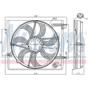NISSENS 85935 - Radiator fan (with housing) fits: NISSAN QASHQAI II; RENAULT KADJAR 1.2-1.6D 11.13-
