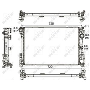 NRF 53113 Mootori radiaator sobib: MERCEDES C (C204), C (W204), C T MODEL (