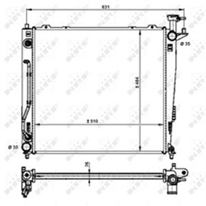 NRF 59201 - Engine radiator (Automatic) fits: KIA SORENTO II, SORENTO II/SUV 2.2D 11.09-12.15