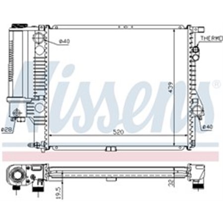 60607 Radiator, engine cooling NISSENS