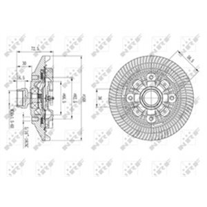 NRF 49577 - Fan clutch fits: CHRYSLER PT CRUISER; DODGE AVENGER, CALIBER, DAKOTA, DURANGO, RAM 1500, RAM 2500; JEEP CHEROKEE, WR