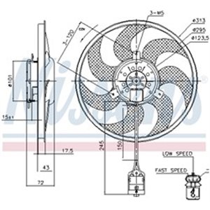 NISSENS 85754 - Radiator fan fits: OPEL ASTRA G, ASTRA H, ASTRA H CLASSIC, ASTRA H GTC, ZAFIRA B, ZAFIRA B/MINIVAN 1.3D-2.2 03.0