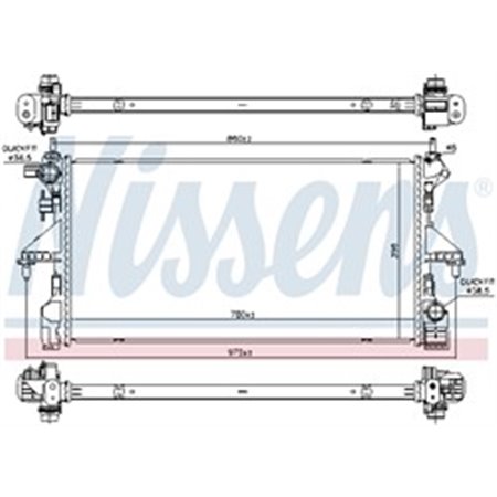 606171 Radiator, engine cooling NISSENS