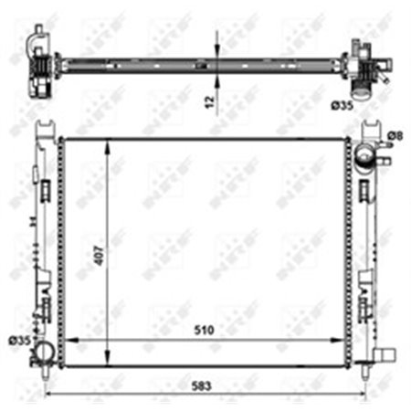 NRF 58444 - Motorkylare (manuell) passar: DACIA DOKKER, DOKKER EXPRESS/MINIVAN, DUSTER, DUSTER/SUV, LODGY, LOGAN II, LOGAN MCV