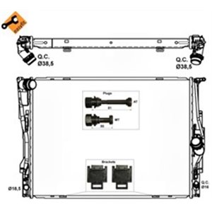 NRF 53474 Mootori radiaator (lihtsalt paigaldatav) sobib: BMW 1 (E81), 1 (E