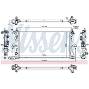 NIS 606756 Mootori radiaator sobib: FIAT DUCATO 2.3D 06.11 