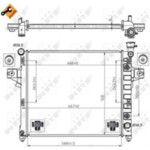 NRF 53031 Mootori radiaator (lihtsalt paigaldatav) sobib: JEEP GRAND CHEROK