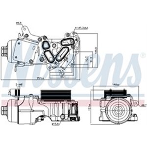 NIS 91124 Oil radiator (with oil filter housing) fits: CITROEN BERLINGO, BE