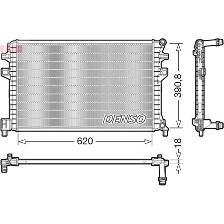 DRM02018 Mootori radiaator (intercooler vedelik) sobib: AUDI A3, Q2 SEAT 