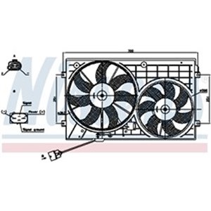 NISSENS 85644 - Radiator fan (with housing) fits: AUDI A1, A3, TT; SEAT ALTEA, ALTEA XL, IBIZA IV SC, LEON, TOLEDO III; SKODA OC